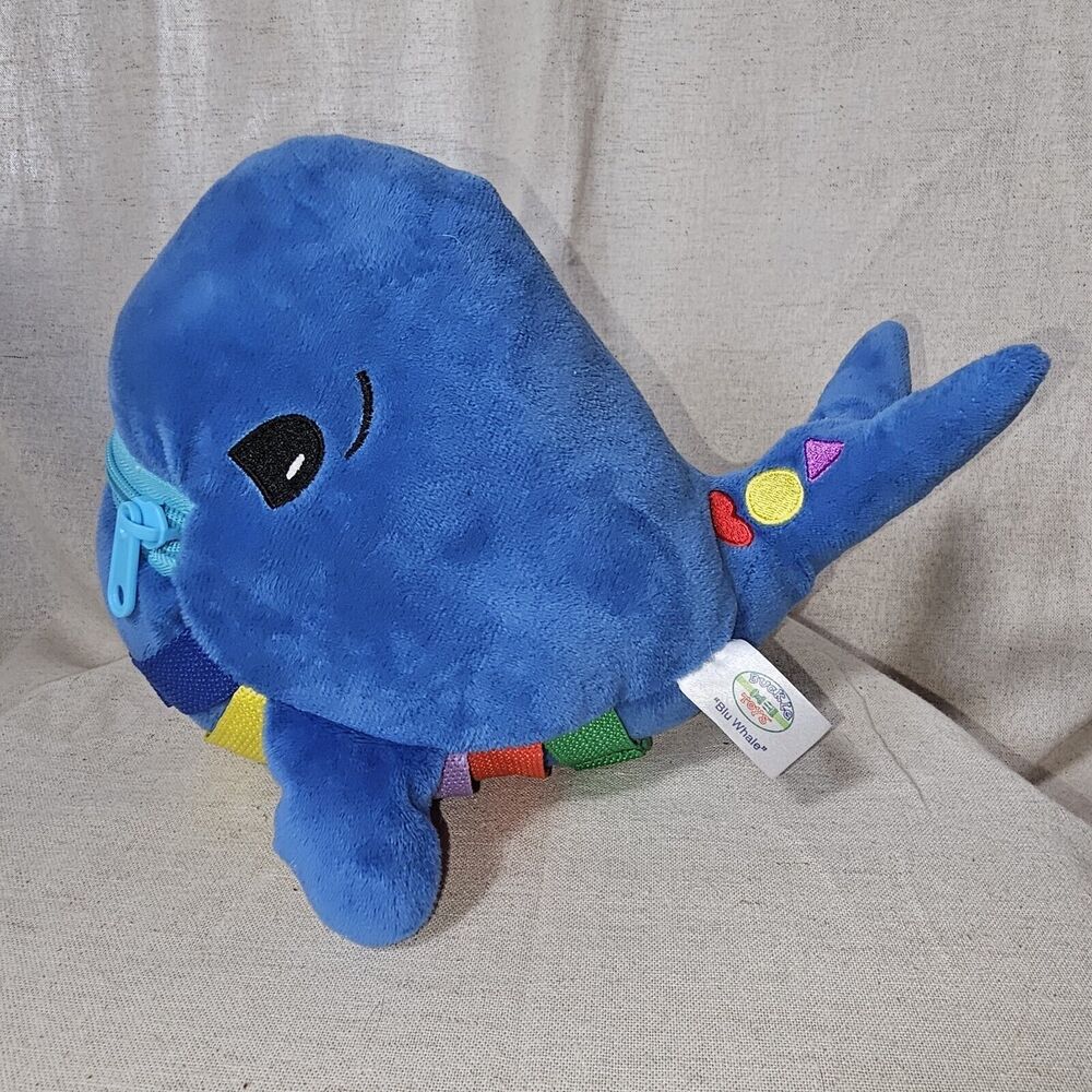 Buckle Toys Blu Whale Plush Fine Motor Colors & Problem Solving Development Toy